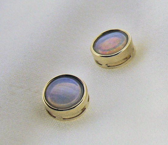 Opal and Gold Stud Earrings E199