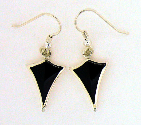 Silver & Jet Drop Earrings