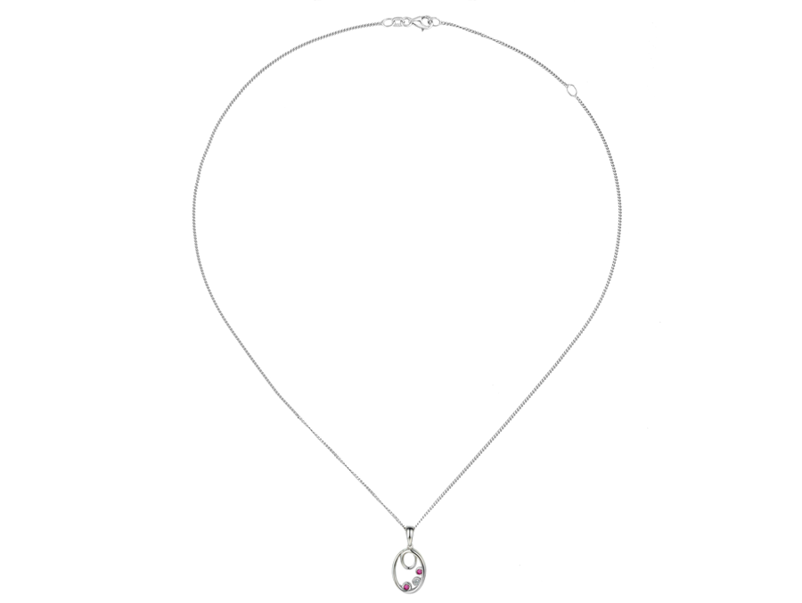 Ruby and Cubic Zirconia Silver Forever Necklace 10021SILCZ/R