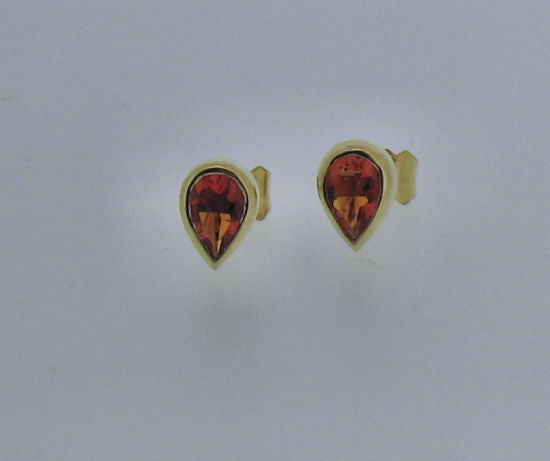 Opal (Fire Opal) 18ct Yellow Gold Stud Earrings 185179FO