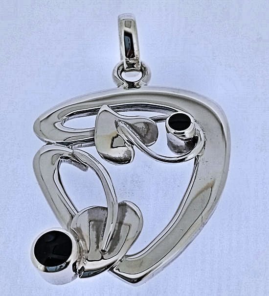 Silver & Jet Pendants/Necklets