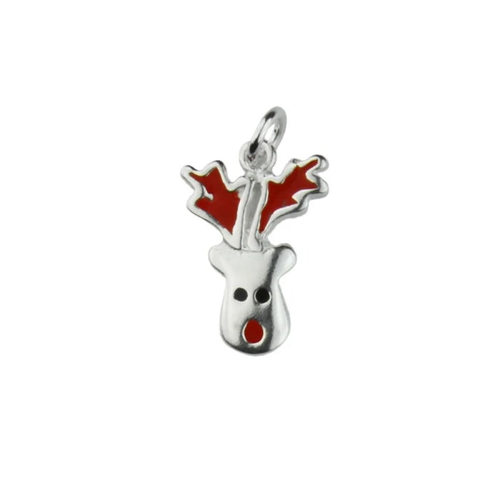 Red Nosed Reindeer Charm/Pendant Sterling Silver 2728-4180