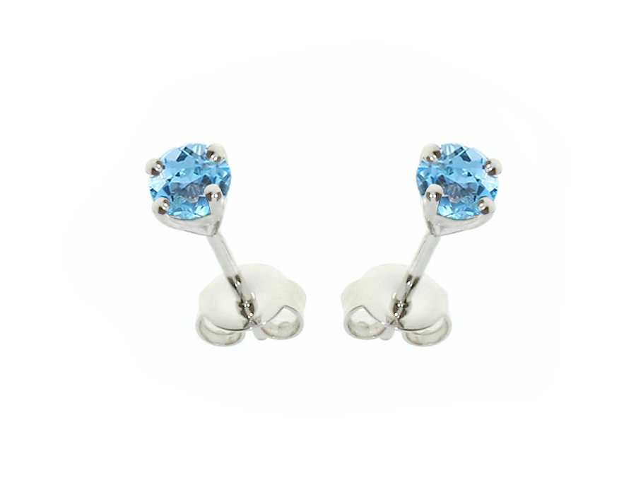 Blue Topaz and Silver Purity Stud Earrings 5001ESILBT