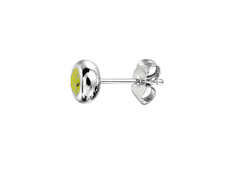 Peridot and Silver Round Studs 5004P