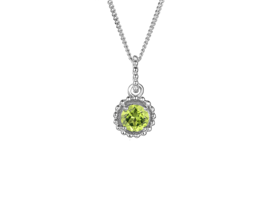 Peridot and Silver Pendant on Chain 5006P