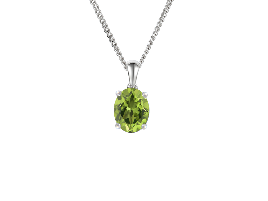 Peridot and White Gold Pendant 6418WPER