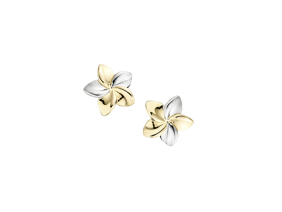 Gold, 9ct Two Colour, Sunflower Stud Earrings 6599W