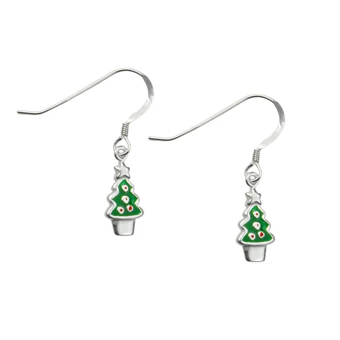 Enamel Christmas Drop Earrings 9011-0054