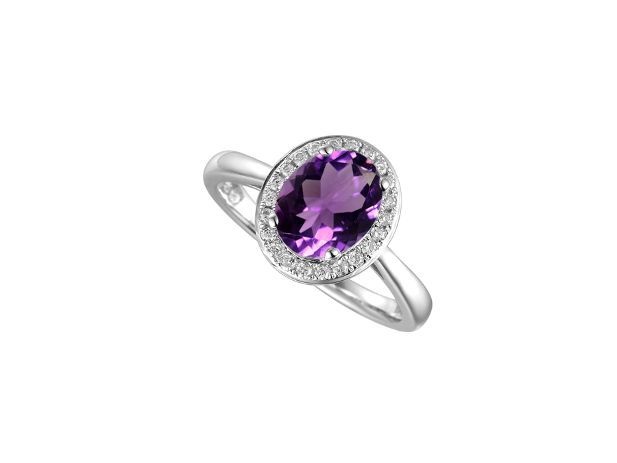 Amethyst and Silver Regal Purple Ring 9121RSILCZ/AM