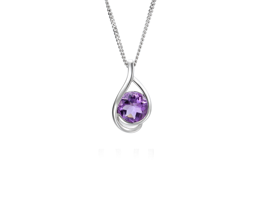 Amethyst and Silver Viola Necklace 9124SILAM