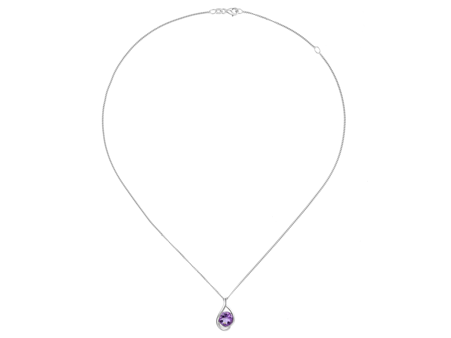 Amethyst and Silver Viola Necklace 9124SILAM