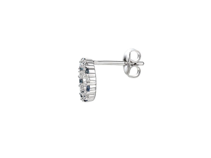 Sapphire and Cubic Zirconia Silver Circle of Life Stud Earrings 9138SILCZ/S