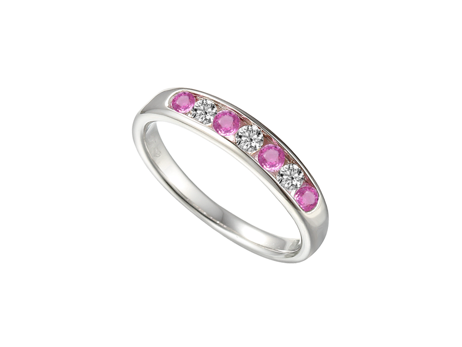 Sapphire (Pink) and Cubic Zirconia Eternity Ring 9233SILCZ/PS