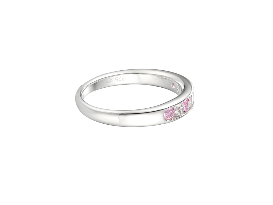 Sapphire (Pink) and Cubic Zirconia Eternity Ring 9233SILCZ/PS