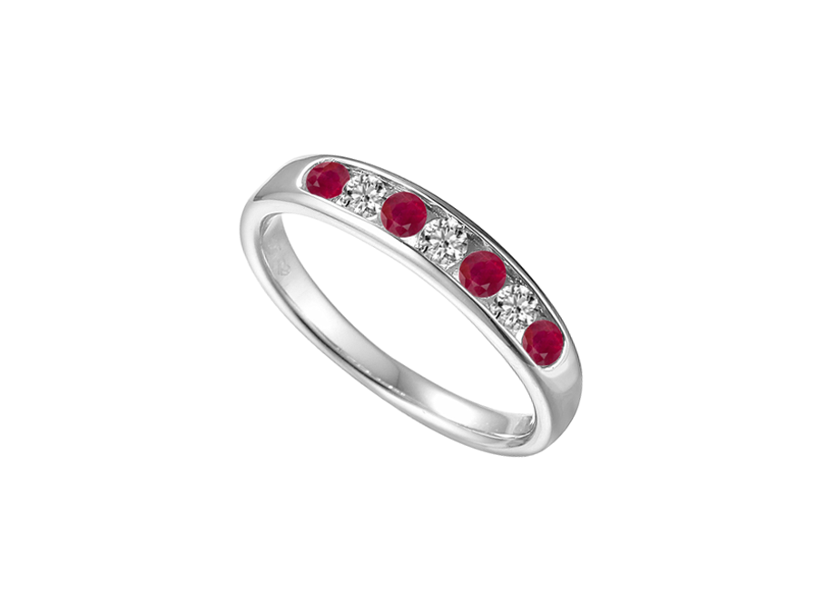 Ruby and Cubic Zirconia Silver Everlasting Ring 9233SILCZ/R