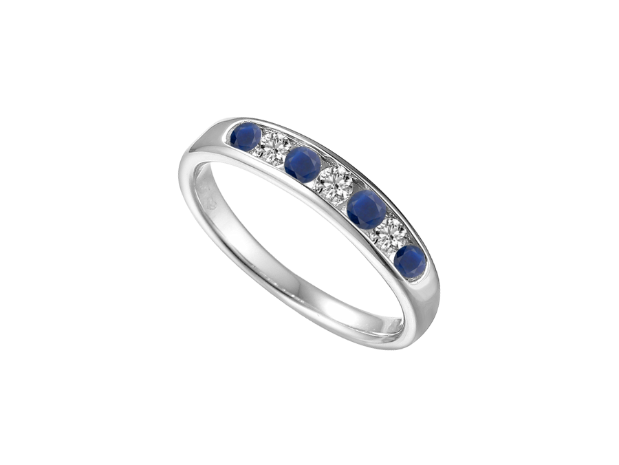 Sapphire (Blue) and Cubic Zirconia Eternity Ring 9233SILCZ/S