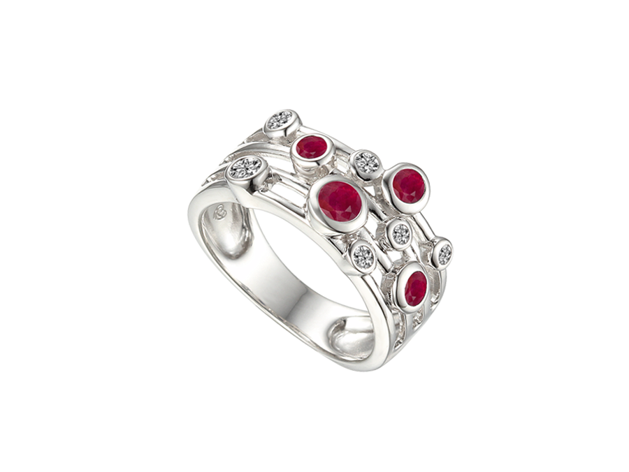 Ruby and Cubic Zirconia Silver Fantasize Ring 9234SILCZ/R
