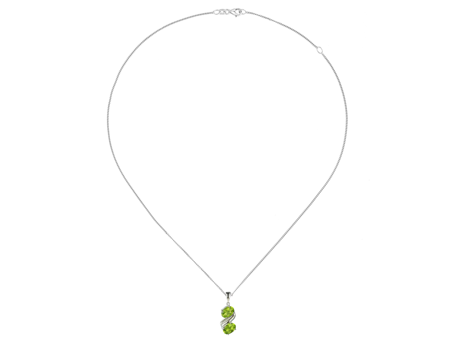 Peridot and Silver Pendant on Chain 9259P