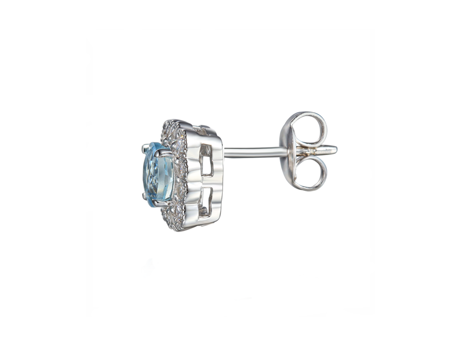 Aquamarine and Silver Lovable Me Stud Earrings 9263ESILCZ/AQ