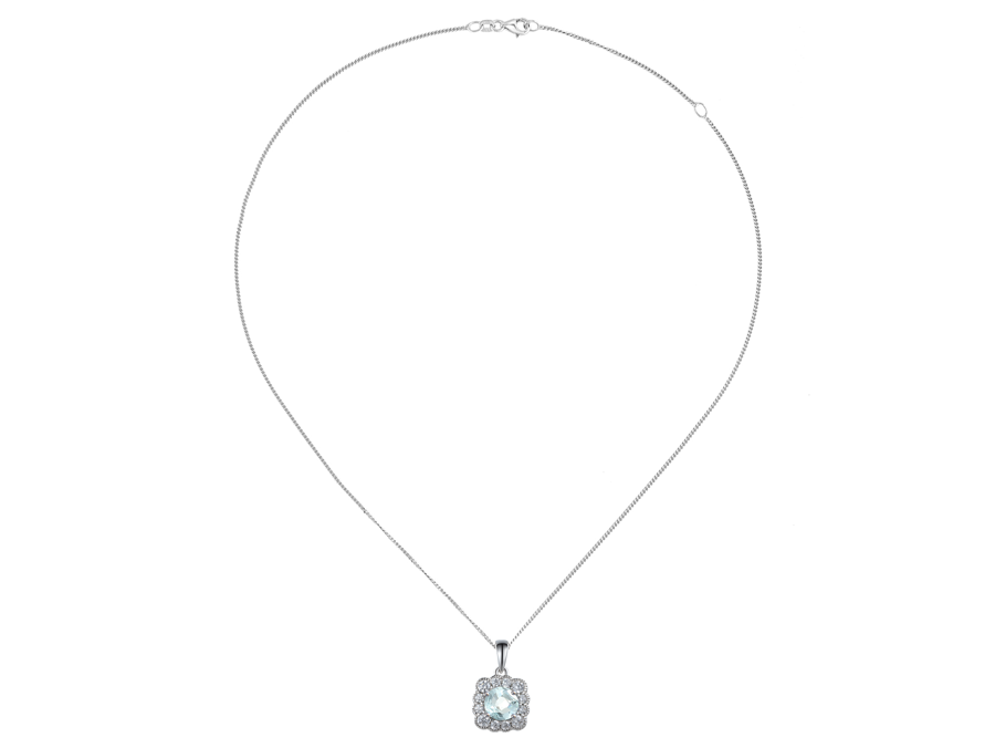 Aquamarine and Silver Lovable Me Necklace 9263PSILCZ/AQ