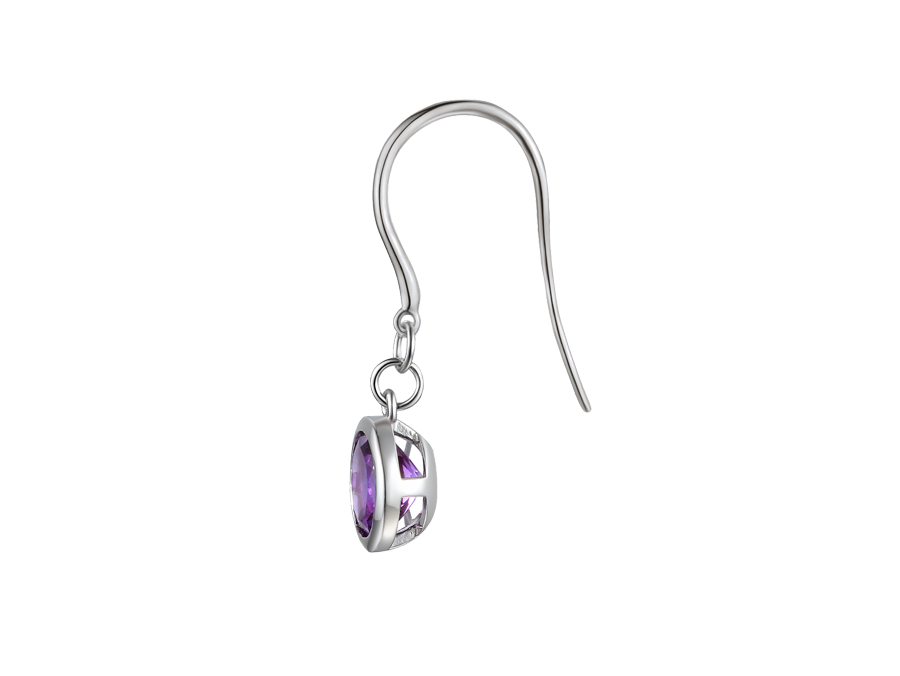 Amethyst and Silver Lunar Purple Drop Earrings 9292SILAM