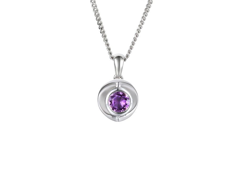 Amethyst Vivid Purple Necklace 9295SILAM