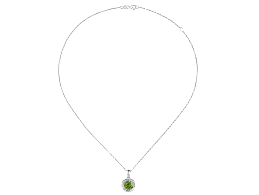 Peridot and Silver Pendant on Chain 9295P