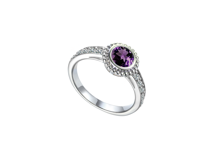Amethyst and Silver Ring 9303AM