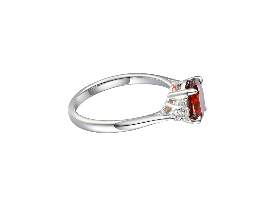 Garnet and Cubic Zirconia Silver Elation Ring 9354CZ/GT