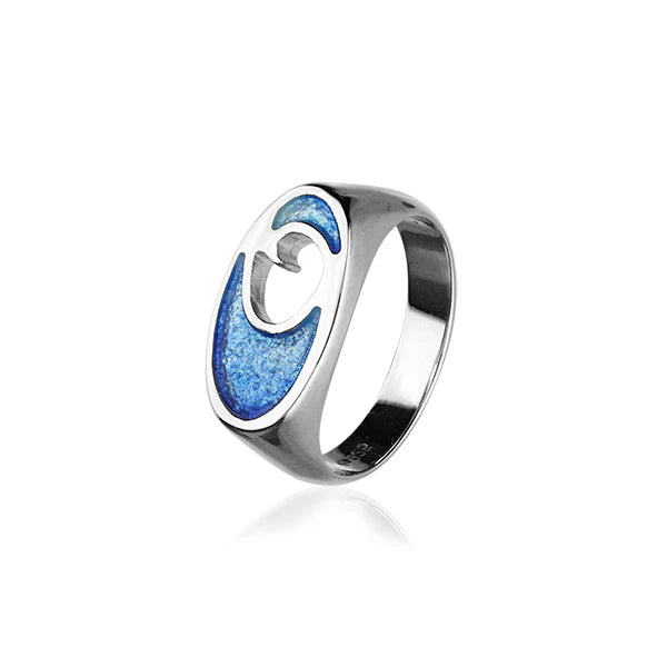 Enamel Coastal Silver Ring by Ortak ER110