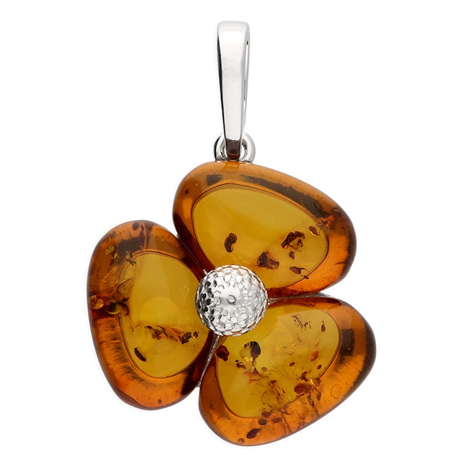 Aber and Silver Poppy Pendant H6366/S