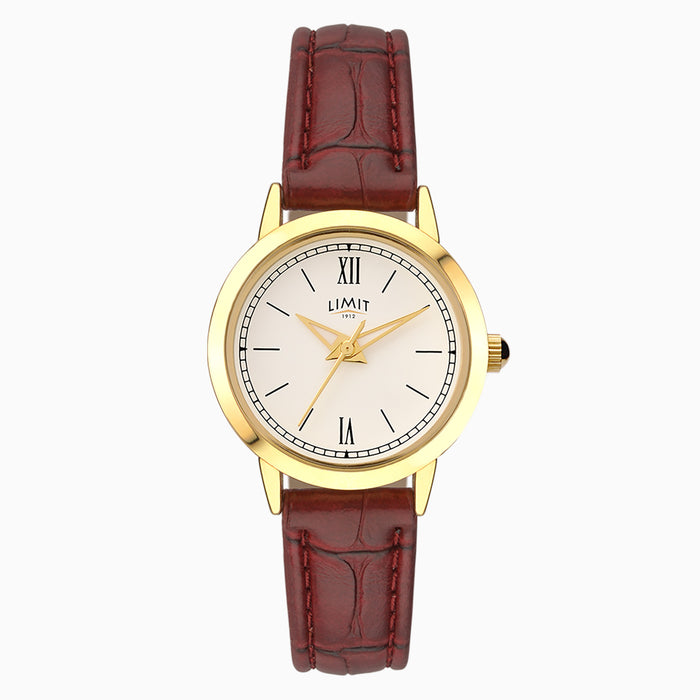 Limit Ladies Watch | Gold Case & PU Strap with Cream Dial | 6978