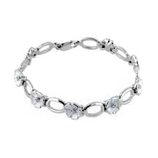 Enamel and Diamond Silver White Rose Bracelet NA0028WC