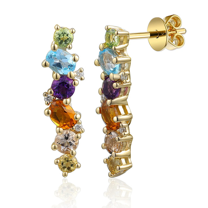 Multi Gemstone Earrings in 9ct Yellow Gold NTE2168M