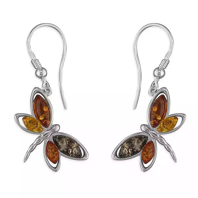 Amber Dragonfly Drop earrings R9581