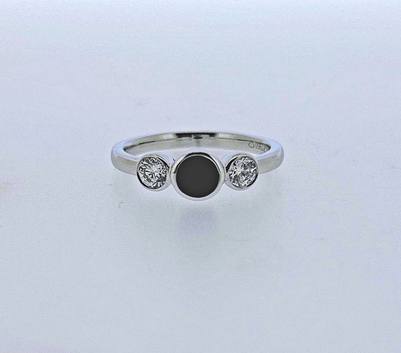 Platinum Whitby Jet and Diamond Ring RX11073 NR-99