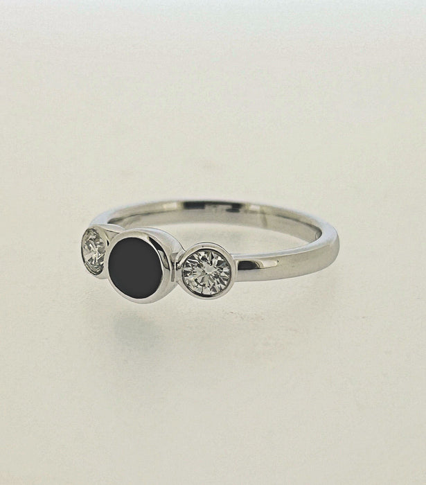 Platinum Whitby Jet and Diamond Ring RX11073 NR-99