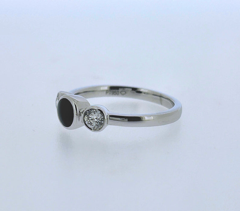 Platinum Whitby Jet and Diamond Ring RX11073 NR-99