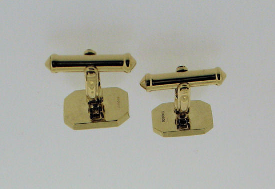 Gold and Black Lip Mother-of-Pearl Octagonal Cufflinks SW130