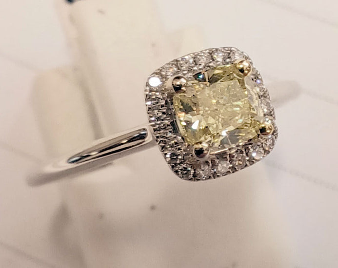 Diamond (yellow) and 18ct White Gold Ring NTR2100YD