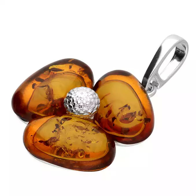 Aber and Silver Poppy Pendant H6366/S