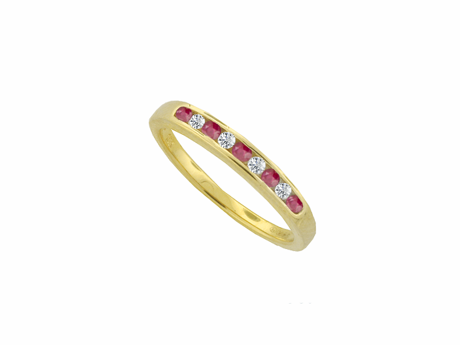 Ruby and Diamond Gold Eternity Ring 0517