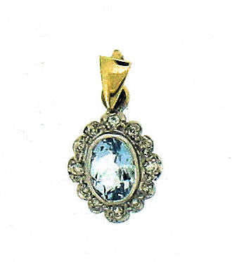 Aquamarine & Diamond Gold Pendant 176
