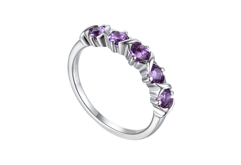 Amethyst and Silver Ring 9293