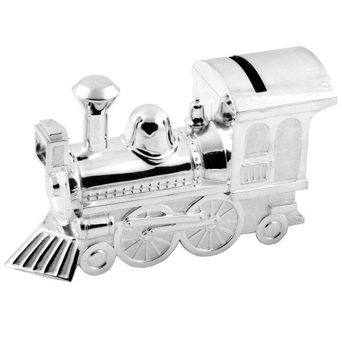 Silver Plated Locomotive Money Bank 2249