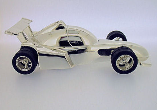 Silver Plated Racing Car Money Bank 2783
