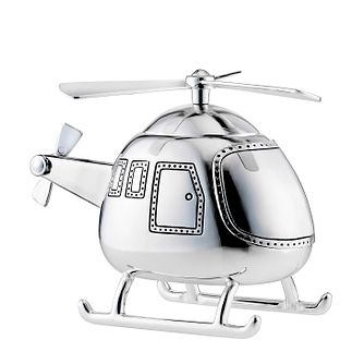 Silver Plated Helicopter Money Bank 2839