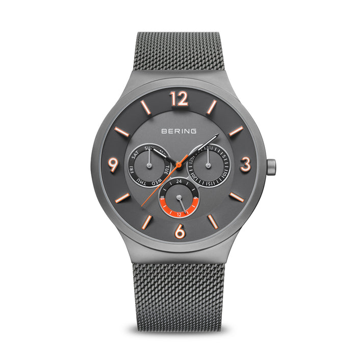 Bering Gents Grey Classic Milanese Strap Watch 33441-377