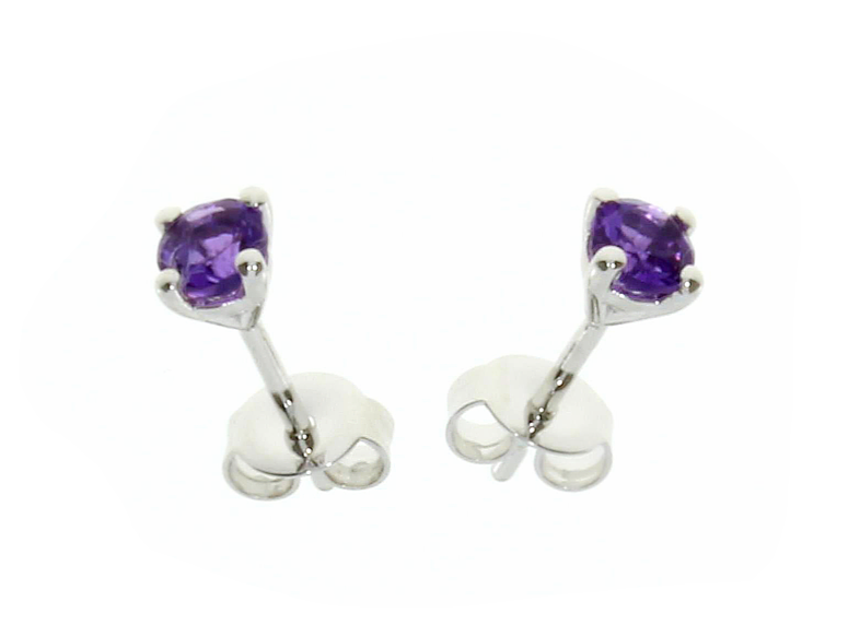 Amethyst and Silver Stud Earrings 5001