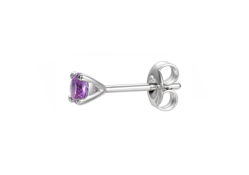 Amethyst and Silver Stud Earrings 5001
